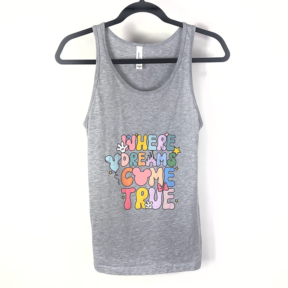 BELLA+CANVAS Women's Gray "Where Dreams Come From" Tank Top